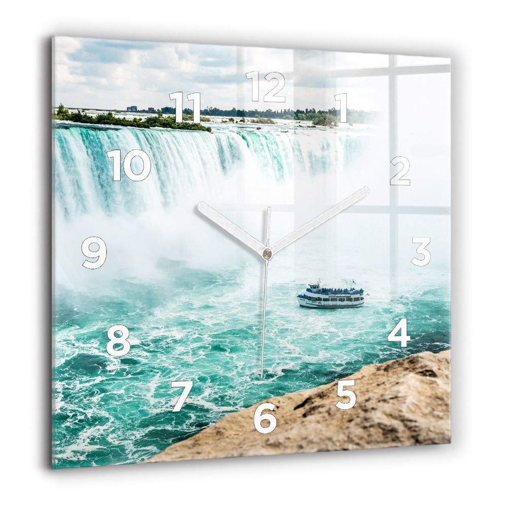 Horloge murale carrée 60x60 cm Bateau et Niagara