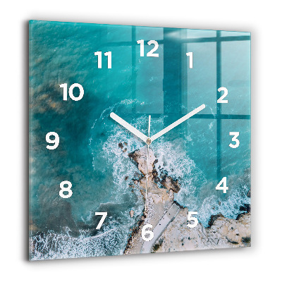 Horloge murale carrée 60x60 cm Fjords de la Costa Blanca