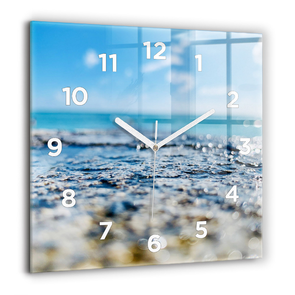 Horloge murale carrée 60x60 cm Photographie de l'eau