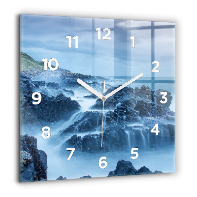 Horloge carrée en verre 60x60 cm Phare