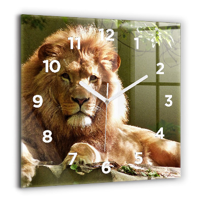 Horloge murale carrée 60x60 cm Portrait d'un lion