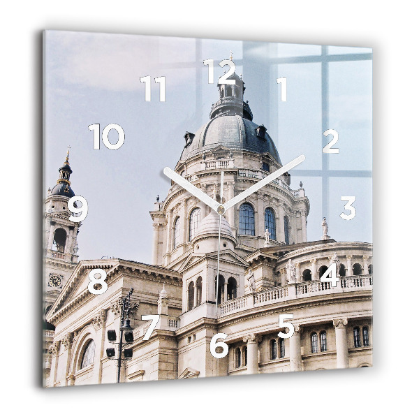 Horloge carrée en verre 60x60 cm Basilique Saint-Étienne