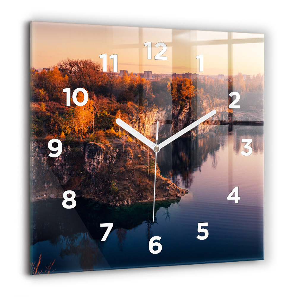 Horloge murale carrée 60x60 cm Lac de Cracovie Zakrzówek