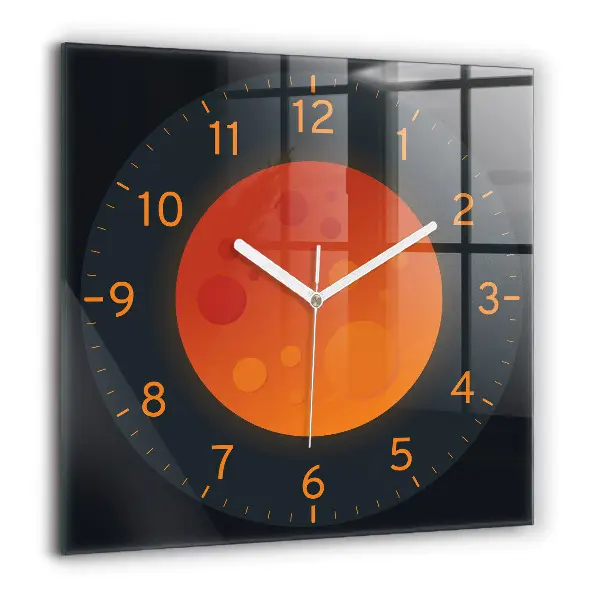 Horloge carrée en verre 60x60 cm Pleine lune