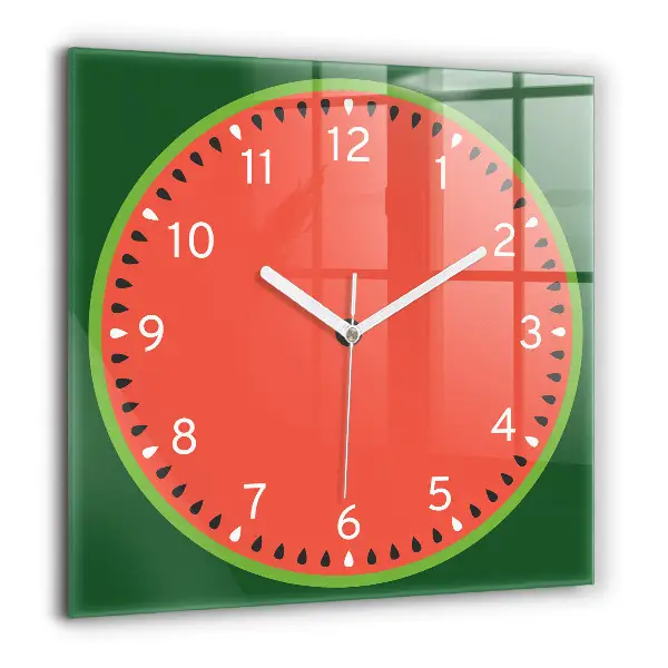 Horloge murale carrée 60x60 cm Melon d'eau sucré