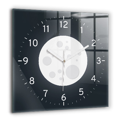 Horloge carrée en verre 60x60 cm Pleine lune
