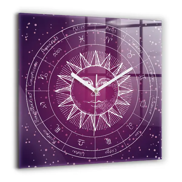 Horloge murale carrée 60x60 cm Les constellations du zodiaque