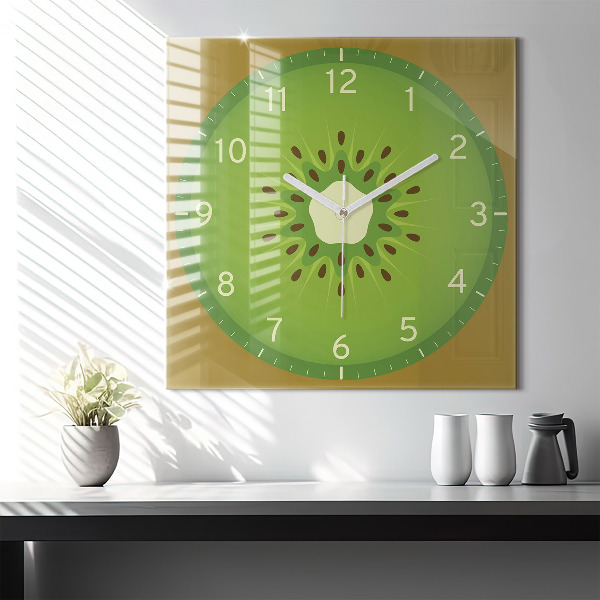 Horloge carrée en verre 60x60 cm Kiwi