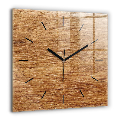 Horloge carrée en verre 60x60 cm Bois clair