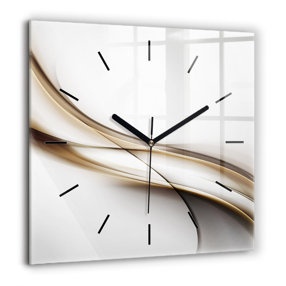 Pendule carrée en verre 60x60 cm Lignes abstraites
