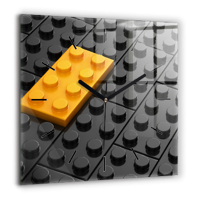 Pendule carrée en verre 60x60 cm Blocs de jouets