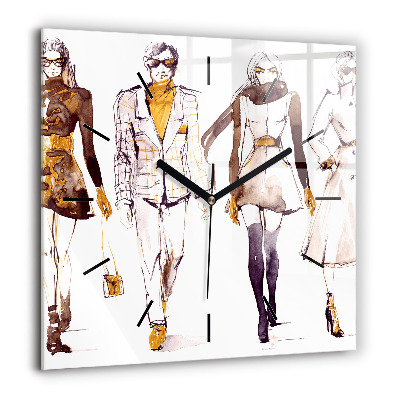 Horloge murale carrée 60x60 cm Femme et homme