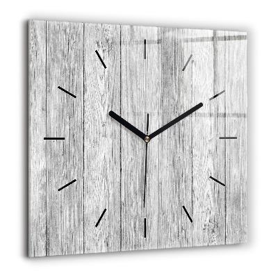 Pendule carrée en verre 60x60 cm Panneaux en bois