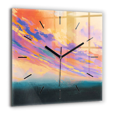 Pendule carrée en verre 60x60 cm Amour platonique