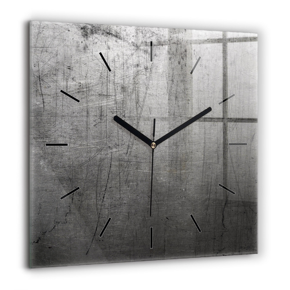 Horloge carrée en verre 60x60 cm Mur métallique