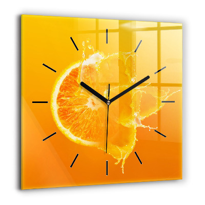 Horloge murale carrée 60x60 cm Orange