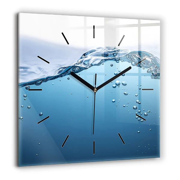 Horloge carrée en verre 60x60 cm Vue sous-marine