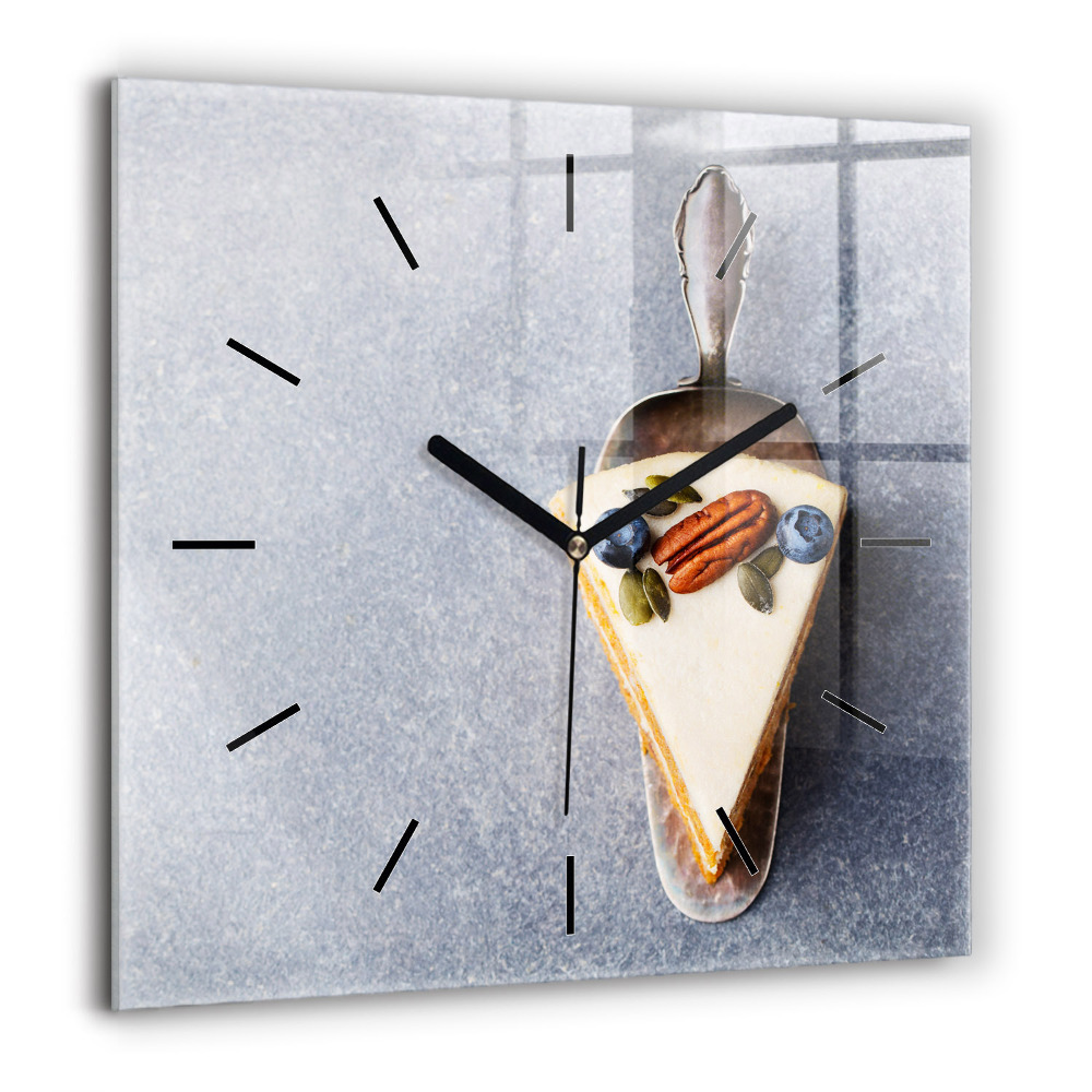 Horloge murale carrée 60x60 cm Pièce de gâteau