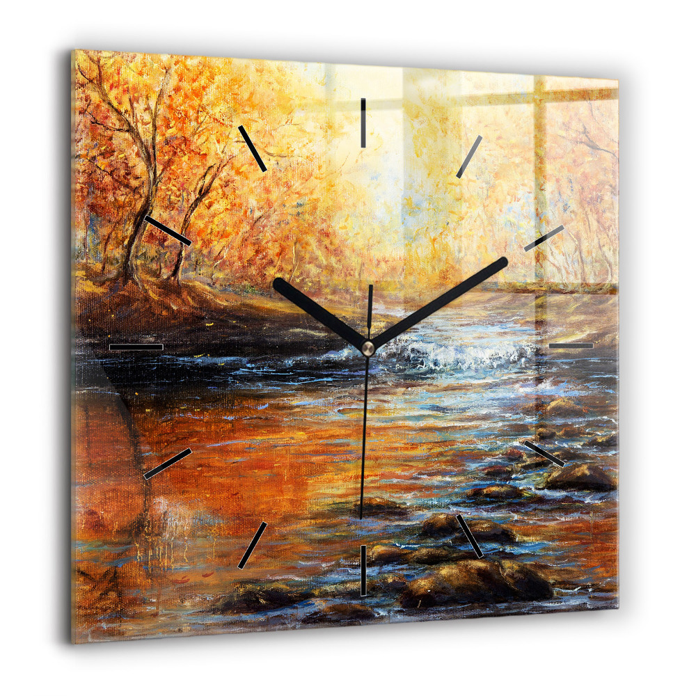 Pendule carrée en verre 60x60 cm Beaux-arts