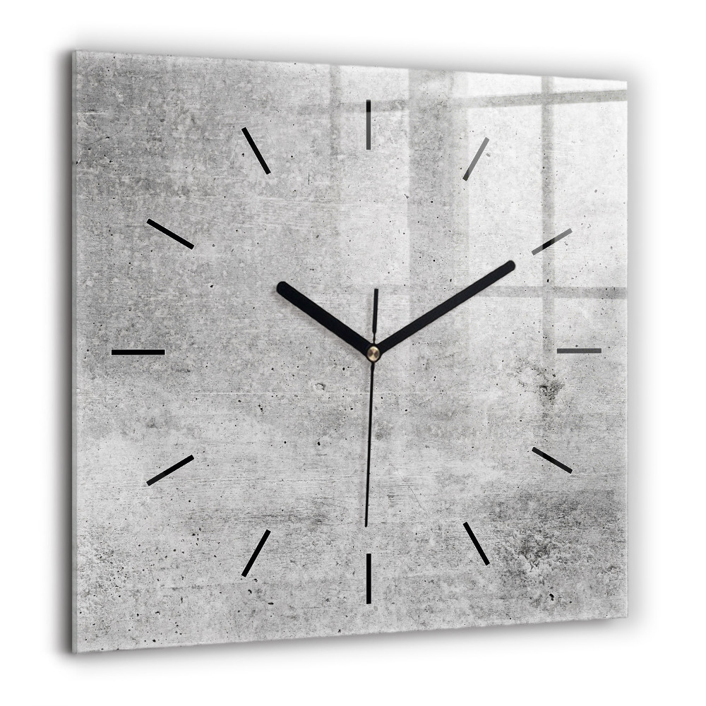 Pendule carrée en verre 60x60 cm Mur brut