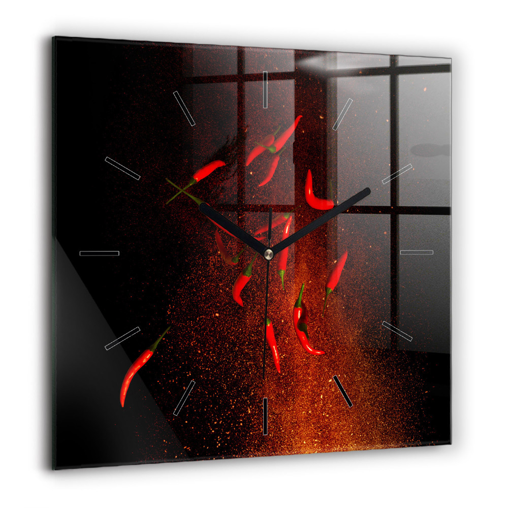 Horloge murale carrée 60x60 cm Piments