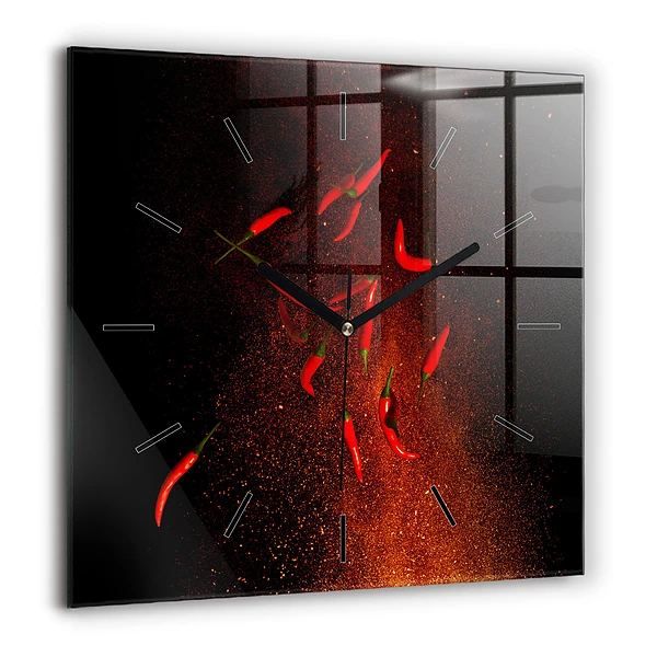Horloge murale carrée 60x60 cm Piments