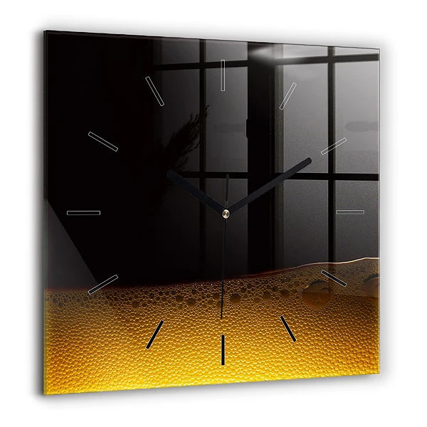 Pendule carrée en verre 60x60 cm Jus d'orange