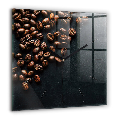 Horloge murale carrée 60x60 cm Grains de café
