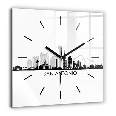 Horloge murale carrée 60x60 cm Ville de San Antonio Texas