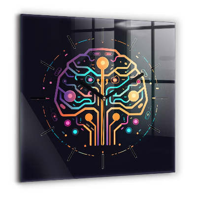 Horloge murale carrée 60x60 cm Abstraction colorée