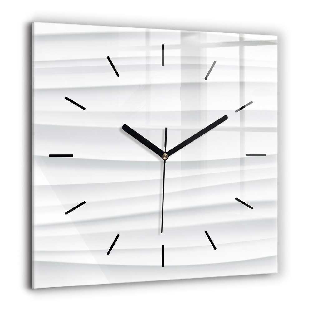 Horloge carrée en verre 60x60 cm Texture de vagues