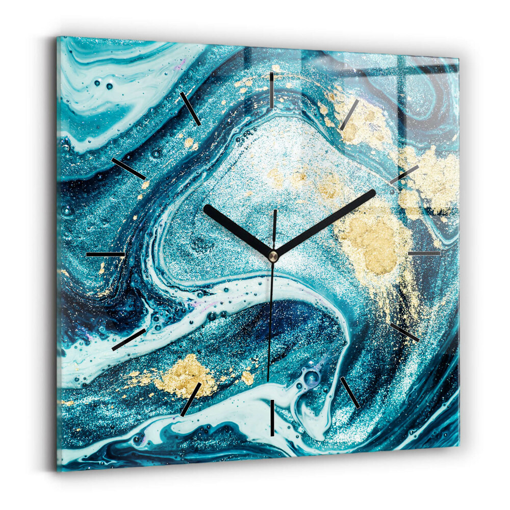 Horloge carrée en verre 60x60 cm Marbre abstrait