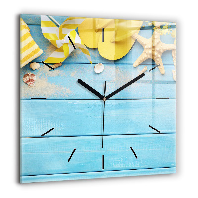 Pendule carrée en verre 60x60 cm Accessoires de plage et planches