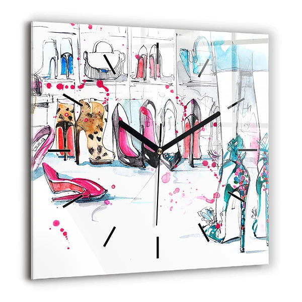 Horloge carrée en verre 60x60 cm Élément de féminité