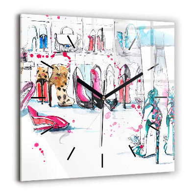 Horloge carrée en verre 60x60 cm Élément de féminité