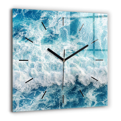 Horloge murale carrée 60x60 cm Vagues de mer