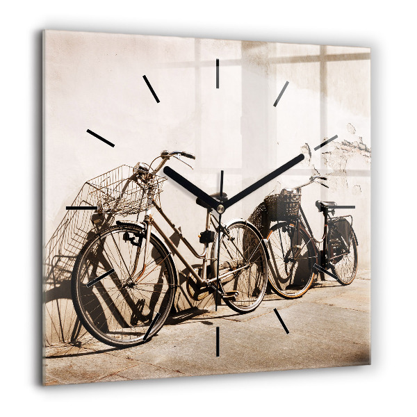 Horloge carrée en verre 60x60 cm Vélo italien