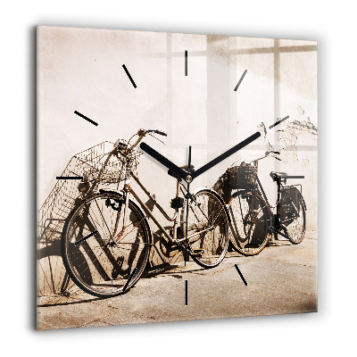 Horloge carrée en verre 60x60 cm Vélo italien