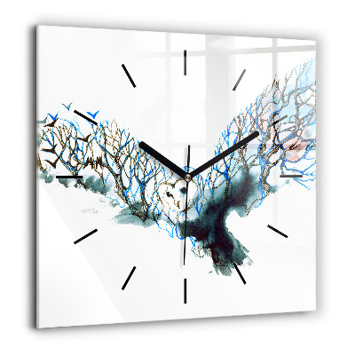 Horloge murale carrée 60x60 cm La liberté et la nature des oiseaux