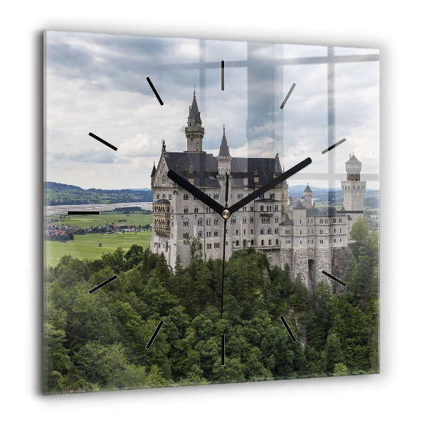 Pendule carrée en verre 60x60 cm Château de Neuschwanstein