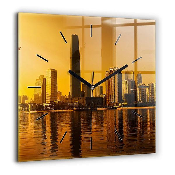 Pendule carrée en verre 60x60 cm Rivière Zhujiang