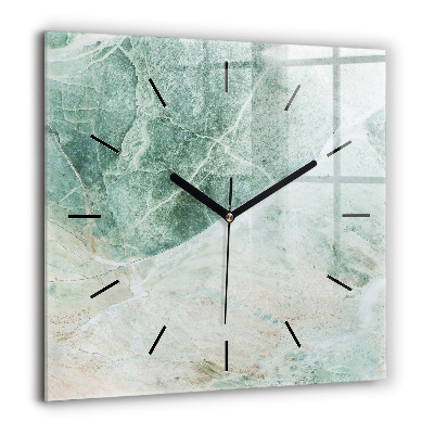 Horloge carrée en verre 60x60 cm Texture de pierre marbrée