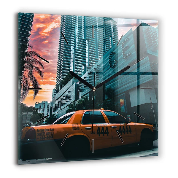 Horloge murale carrée 60x60 cm Miami, Floride