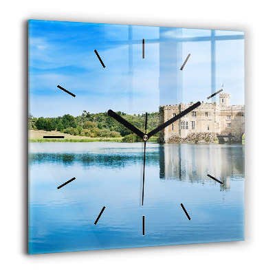 Horloge carrée en verre 60x60 cm Château de Leeds