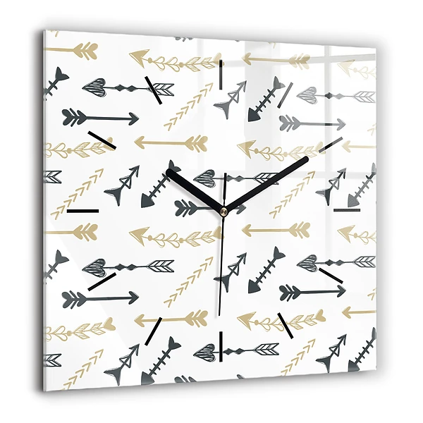 Horloge carrée en verre 60x60 cm Motif géométrique de hipster