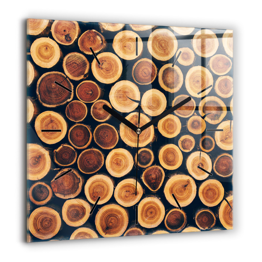 Pendule carrée en verre 60x60 cm Bois
