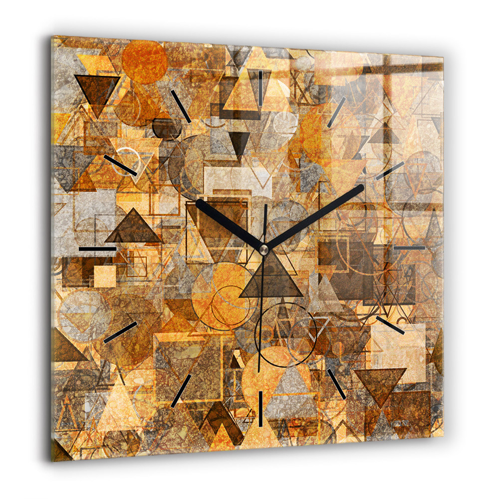 Horloge murale carrée 60x60 cm Formes géométriques