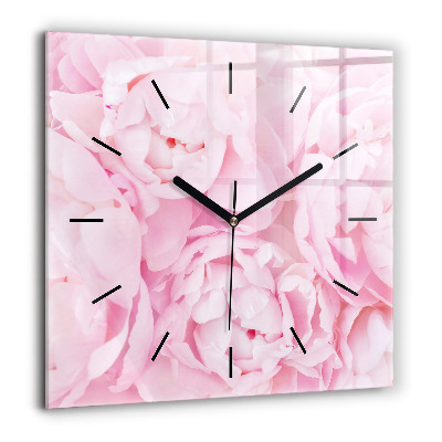 Horloge carrée en verre 60x60 cm Fleurs en fleurs