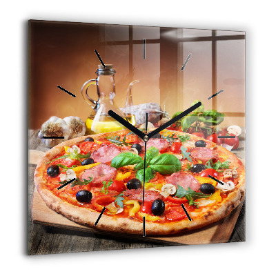 Pendule carrée en verre 60x60 cm Cœur culinaire de l'Italie