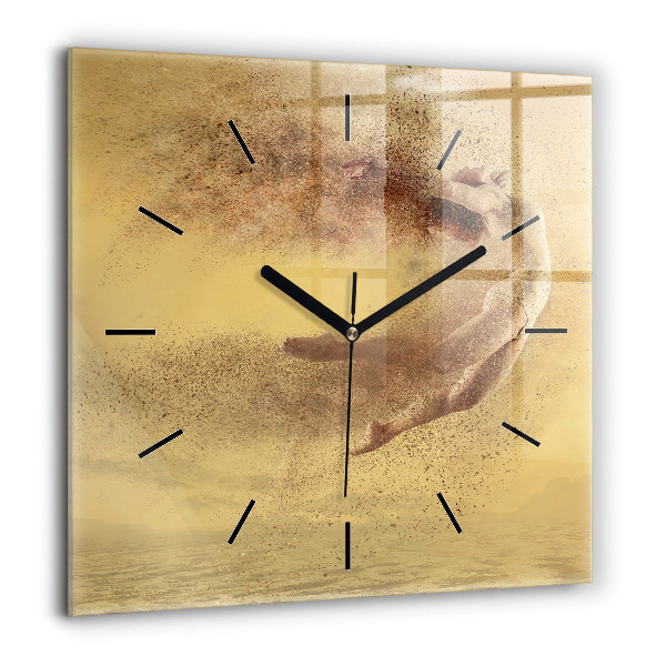 Horloge carrée en verre 60x60 cm Femme en silhouette